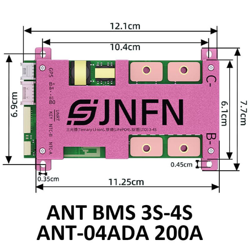BMS 3S-4S ANT-04ADA RS485 Bluetooth Smart BMS 200A-400A 1000mA Active Balancing 12V NCM LFP LTO Sodium-ion Battery Protection Board