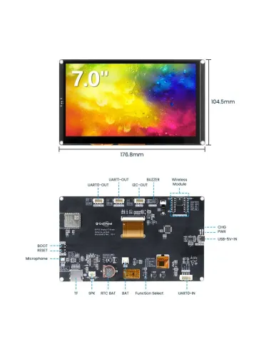 7“ HMI| ESP32-S3 AI-Powered IPS Touch Screen (800x480)