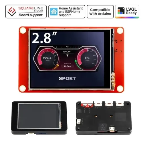 2.8"-ESP32 HMI 320x240 Display SPI TFT LCD Touch Screen Compatible with Arduino/LVGL/ Esphome-Homeassistant/PlatformIO/Micropython