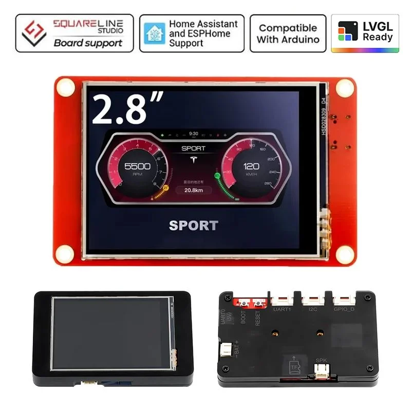 2.8"-ESP32 HMI 320x240 Display SPI TFT LCD Touch Screen Compatible with Arduino/LVGL/ Esphome-Homeassistant/PlatformIO/Micropython