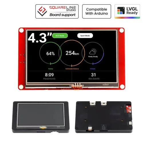 4.3"-HMI ESP32 Display 480x272 RGB TFT LCD Touch Screen Compatible with Arduino/LVGL/ PlatformIO/Micropython