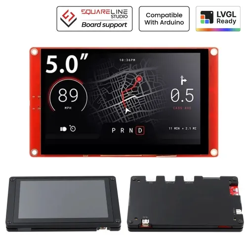 5.0"-HMI ESP32 Display 800x480 RGB TFT LCD Touch Screen Compatible with Arduino/LVGL/ PlatformIO/Micropython