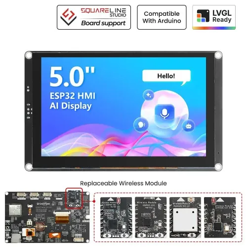 5“ HMI|ESP32-S3 AI-Powered IPS Touch Screen (800x480)