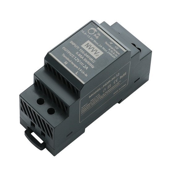 HDR-30 Ultra-Slim Step-Shape DIN Rail Power Supply (12V/24V 30W)