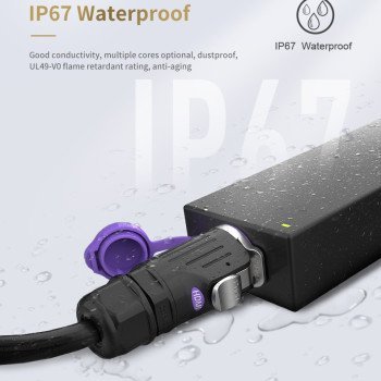 LP24 Waterproof Industrial HDMI Panel Mount Connector IP67