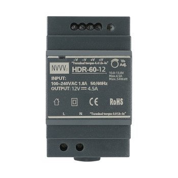 HDR-60 Ultra-Slim DIN-Rail Industrial Power Supply (12V / 24V DC, 60W)