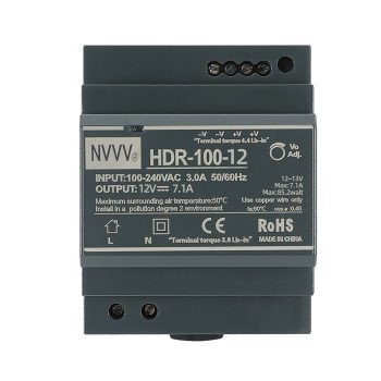 HDR-100 Ultra-Slim Industrial DIN Rail Power Supply 100W