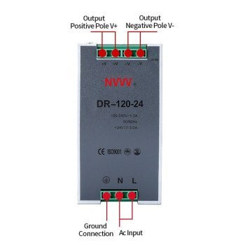 AC to DC 120W 24V DIN Rail Industrial Switching Power Supply
