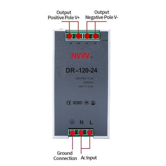 AC to DC 120W 24V DIN Rail Industrial Switching Power Supply