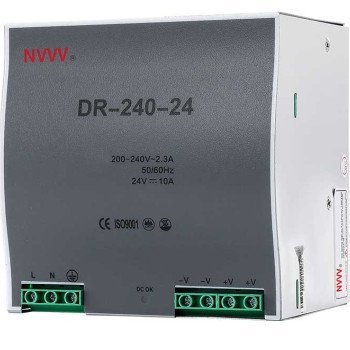 DR-240-24 Industrial DIN-Rail Switching Power Supply (24V 10A 240W)