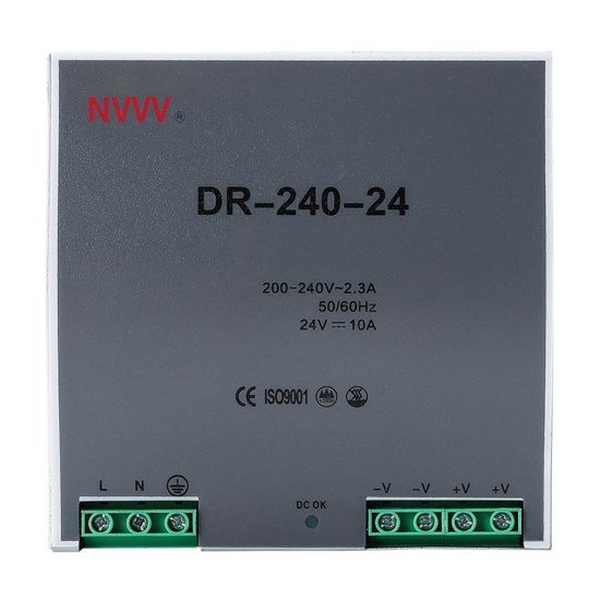 DR-240-24 Industrial DIN-Rail Switching Power Supply (24V 10A 240W)