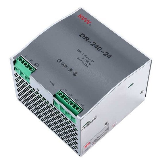 DR-240-24 Industrial DIN-Rail Switching Power Supply (24V 10A 240W)