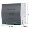 DR-240-24 Industrial DIN-Rail Switching Power Supply (24V 10A 240W)