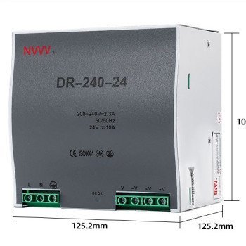 DR-240-24 Industrial DIN-Rail Switching Power Supply (24V 10A 240W)