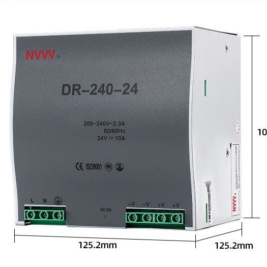 DR-240-24 Industrial DIN-Rail Switching Power Supply (24V 10A 240W)