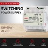 DR 30W 45W 60W Din Rail Switching Power Supply Features. The output voltage regulator can be continuously adjusted from 0V to 10%. Output short circuit, Overcurrent and overvoltage protection: whole machine overheating protection. Intelligent temperature-