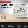 DR 30W 45W 60W Din Rail Switching Power Supply Features. The output voltage regulator can be continuously adjusted from 0V to 10%. Output short circuit, Overcurrent and overvoltage protection: whole machine overheating protection. Intelligent temperature-