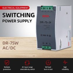 24V 75W Industrial DIN Rail Switching Power Supply (3.2A)
