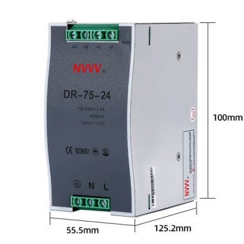 24V 75W Industrial DIN Rail Switching Power Supply (3.2A)