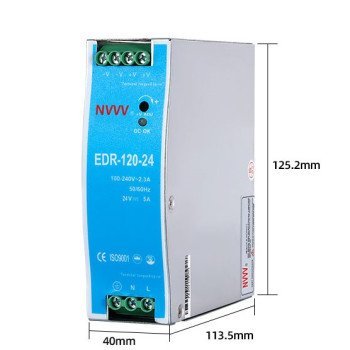 NDR-120-24 120W 24V 5A Industrial DIN-Rail Switching Power Supply