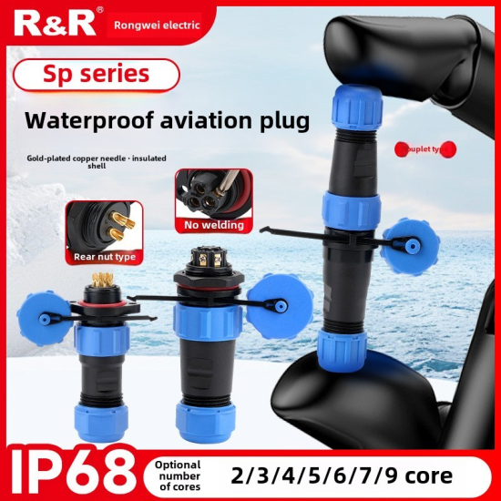 IP68 Waterproof Aviation Circular Connector Plug & Socket (2-16 Pin, 5A)