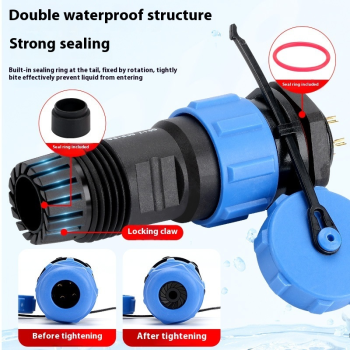 IP68 Waterproof Aviation Circular Connector Plug & Socket (2-16 Pin, 5A)