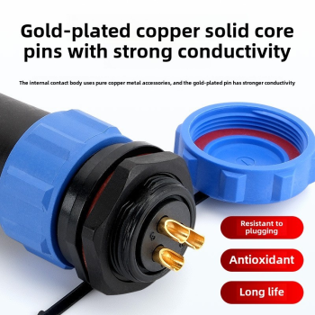 IP68 Waterproof Aviation Circular Connector Plug & Socket (2-16 Pin, 5A)
