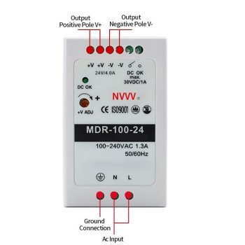 MDR-100-24 24V 100W Slim DIN Rail Power Supply