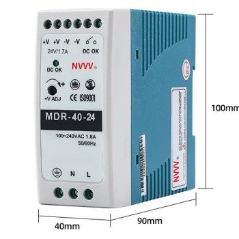 MDR-40-24 Ultra-Slim 40W 24V DIN-Rail Switching Power Supply
