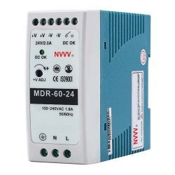 60W 24V 2.5A Ultra-Slim DIN-Rail Industrial Switching Power Supply MDR-60-24