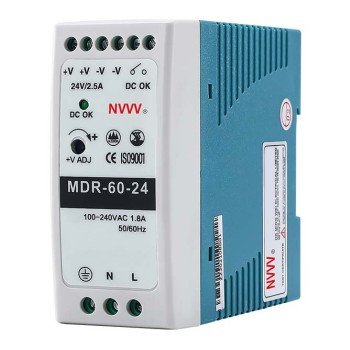 60W 24V 2.5A Ultra-Slim DIN-Rail Industrial Switching Power Supply MDR-60-24