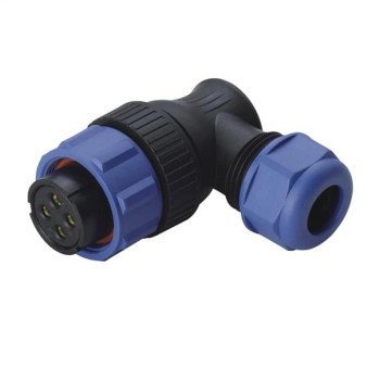 SP2116 90-Degree Angled IP68 Threaded Waterproof Cable Plug