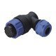 SP2116 90-Degree Angled IP68 Threaded Waterproof Cable Plug