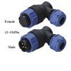 SP2116 90-Degree Angled IP68 Threaded Waterproof Cable Plug